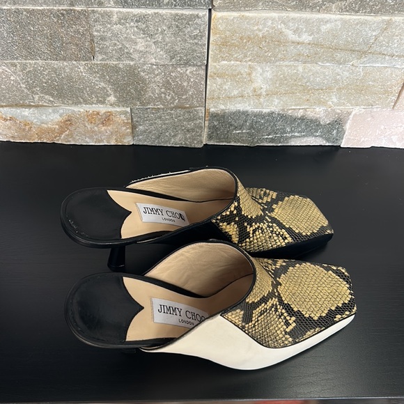 JIMMY CHOO Marcel 85mm Snake-effect Leather Mules - Picture 11 of 17